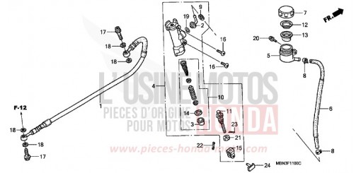 FREIN ARRIERE MAITRE-CYLINDRE XR650RY de 2000